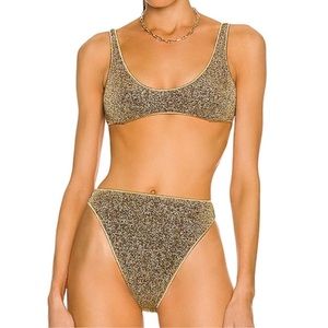 Oseree Lumiere Bottom Bikini‎ Sand Metallic Glitter